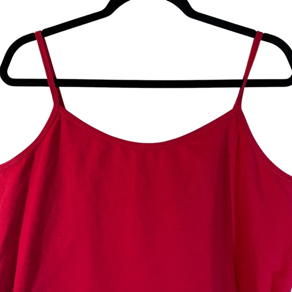 Lane Bryant Cherry Red Camisole 14/16 Adjustable Spaghetti Straps Stretch Knit - Picture 3 of 5